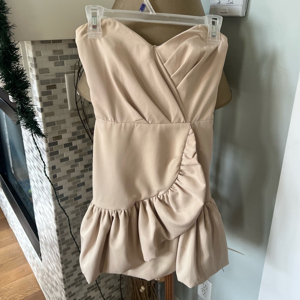 strapless mini dress